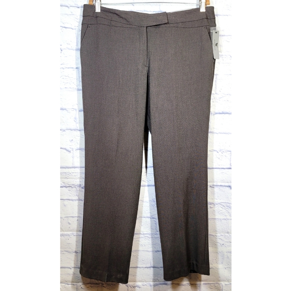 Worthington Womens Dress Pants Modern Fit Slim Leg Brown Size 16P Careerwear New